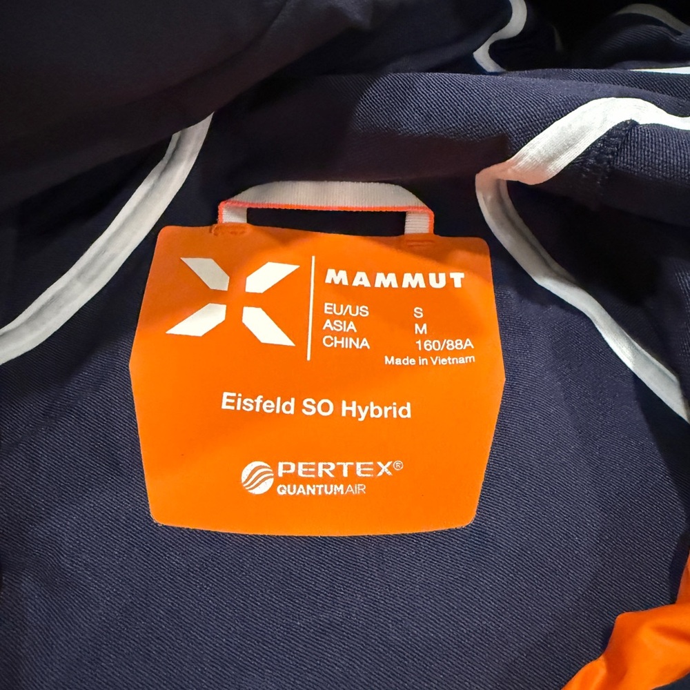 Mammut 🦣 Women’s Eisfeld SO hybrid hoodie, soft shell jacket, size S, navy - Picture 6 of 9
